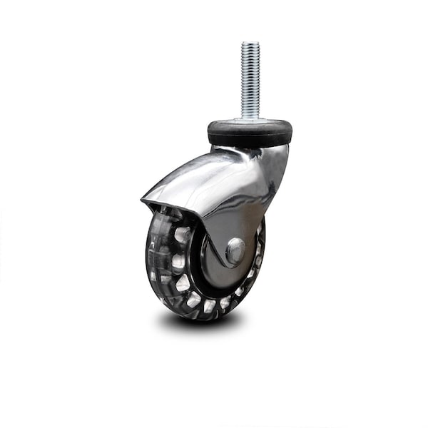 3 Inch Bright Chrome Hooded Polyurethane 12mm Threaded Stem Caster SCC